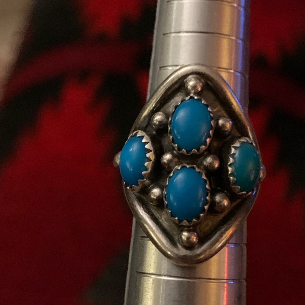 Native 4 Stone Turquoise Ring - image 2